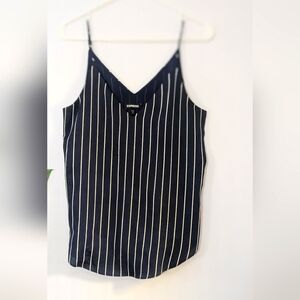 Express blue and white. Striped Tank Top